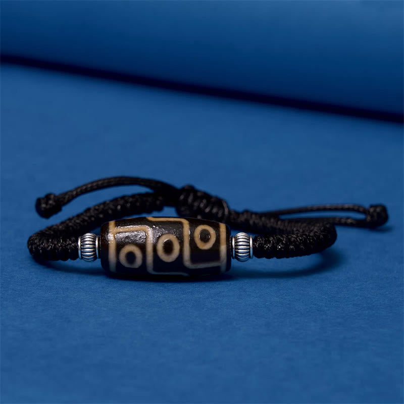 Unisex Spiritual Bracelet | Tibetan Nine-Eye and Three-Eyed Dzi Beads
