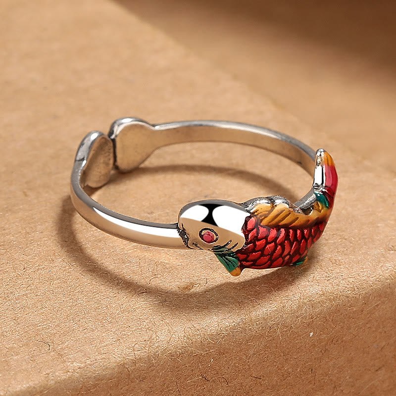 Adjustable Copper Koi Fish Ring for Wealth & Prosperity