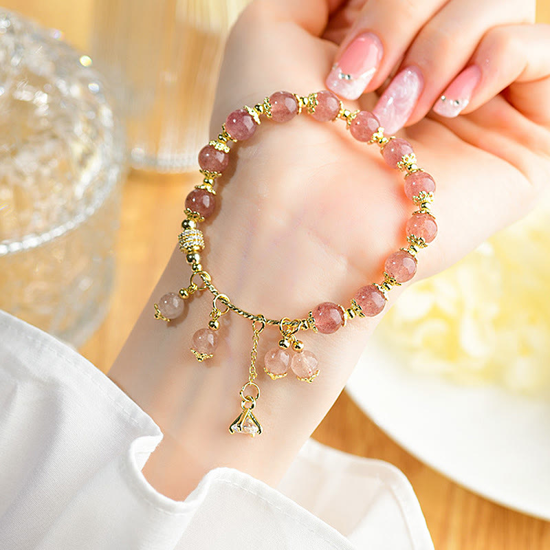 8mm Strawberry Quartz Love & Healing Bracelet