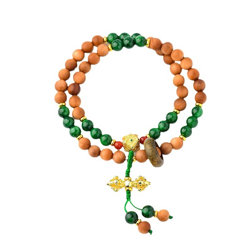 6mm Sandalwood Protection Healing Bracelet with Dorje Vajra