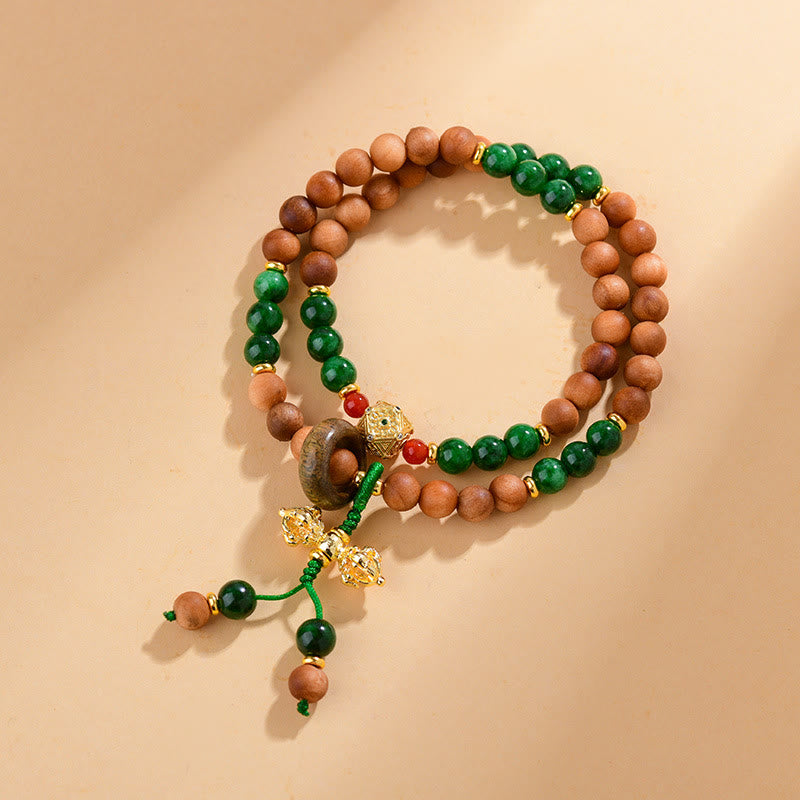 6mm Sandalwood Protection Healing Bracelet with Dorje Vajra