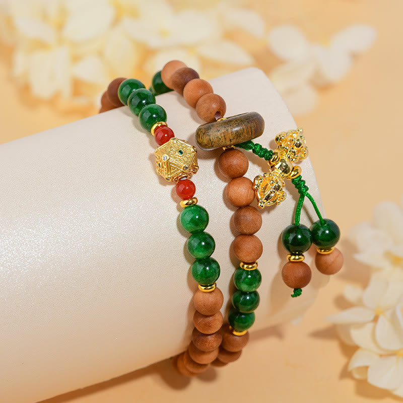 6mm Sandalwood Protection Healing Bracelet with Dorje Vajra