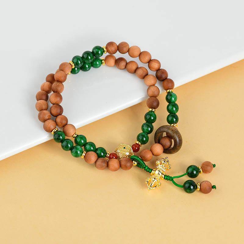 6mm Sandalwood Protection Healing Bracelet with Dorje Vajra