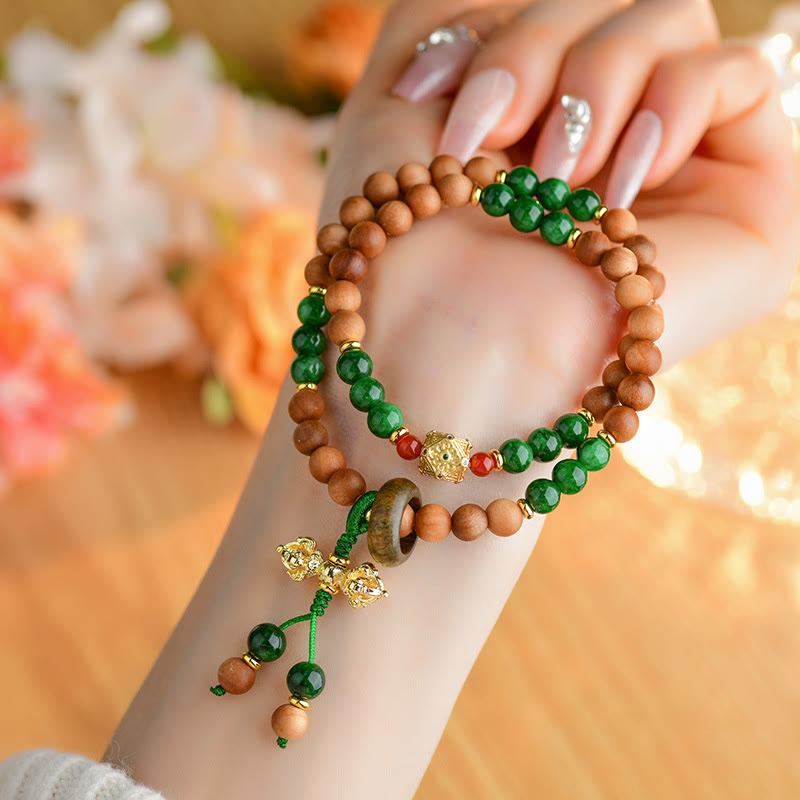 6mm Sandalwood Protection Healing Bracelet with Dorje Vajra