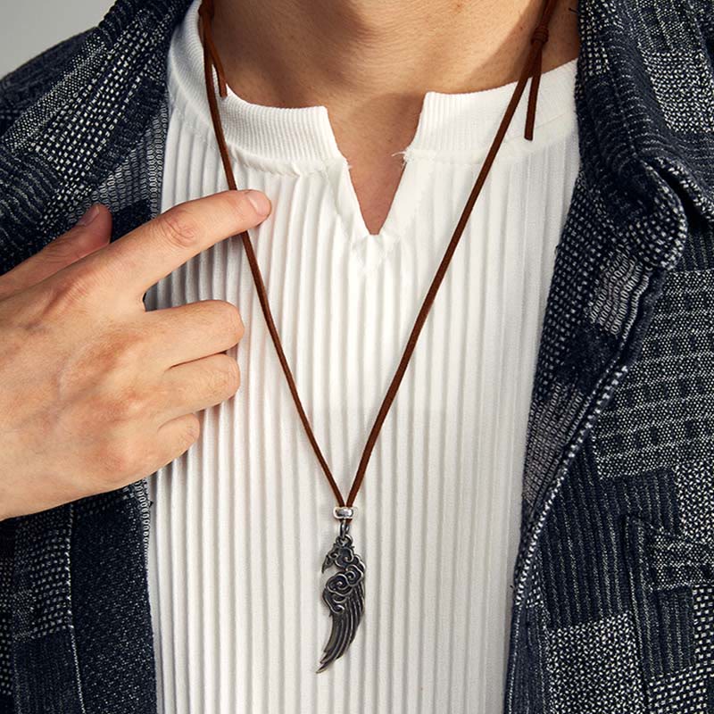 925 Sterling Silber Glücksverheißende Wolken Flügel Spirituelle Halskette