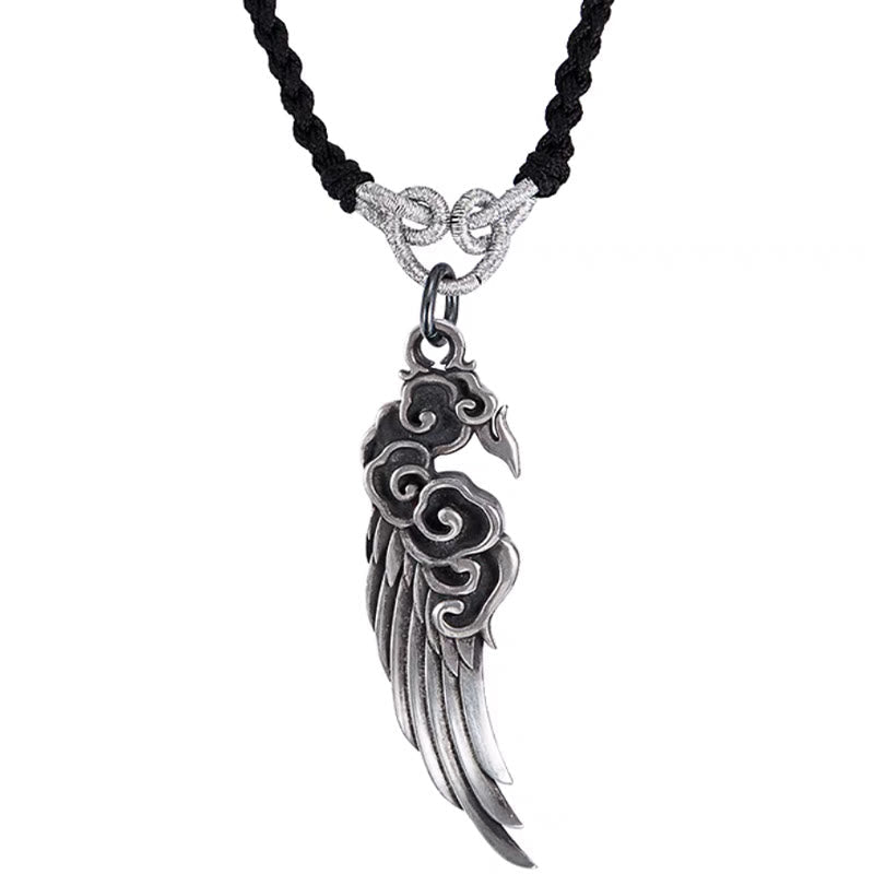 925 Sterling Silber Glücksverheißende Wolken Flügel Spirituelle Halskette