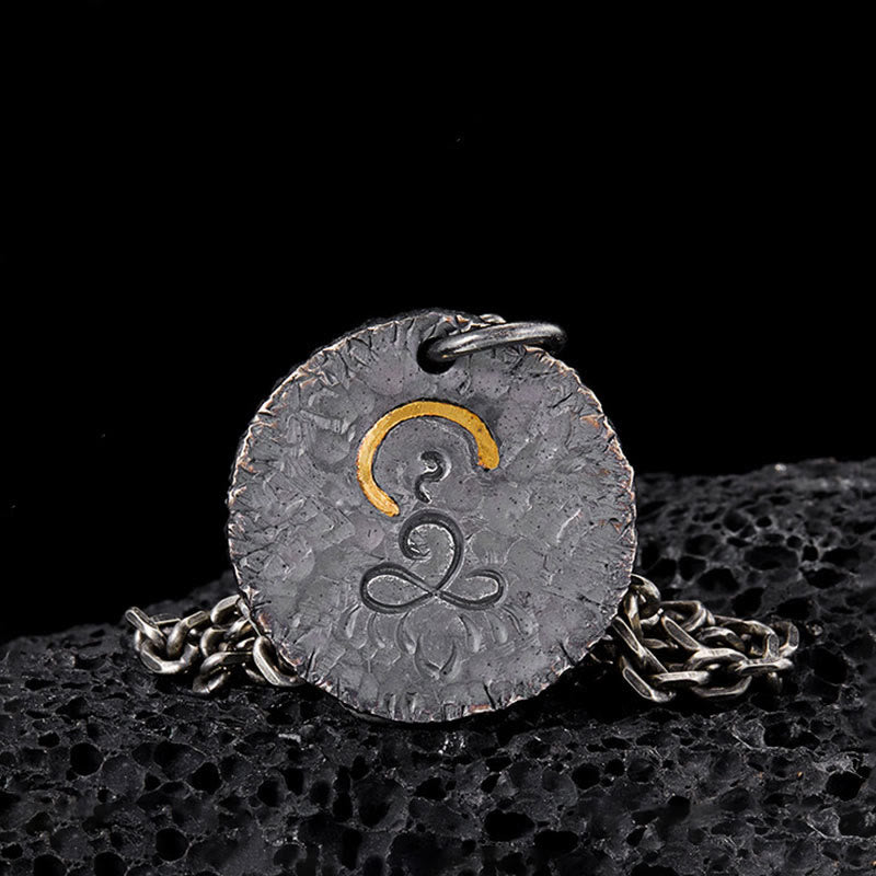 999 Sterling Silver Buddha Necklace Lotus Pendant for Inner Peace