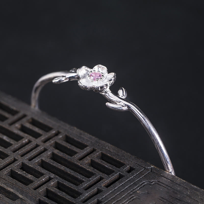 925 Sterling Silver Cherry Blossom Luck Spiritual Bracelet