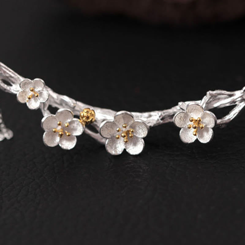 Schutzkette aus Pflaumenblüten-Sterlingsilber