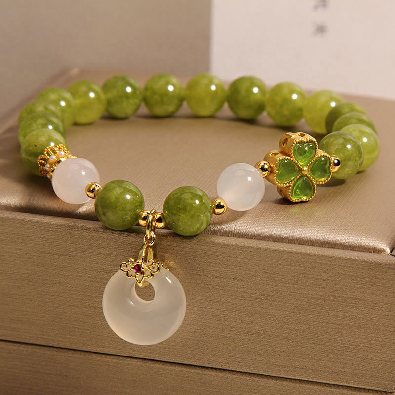 8mm Green Tourmaline Peace Buckle Spiritual Bracelet