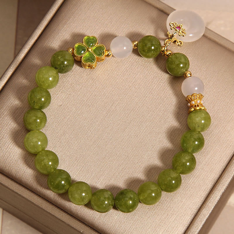 8mm Green Tourmaline Peace Buckle Spiritual Bracelet
