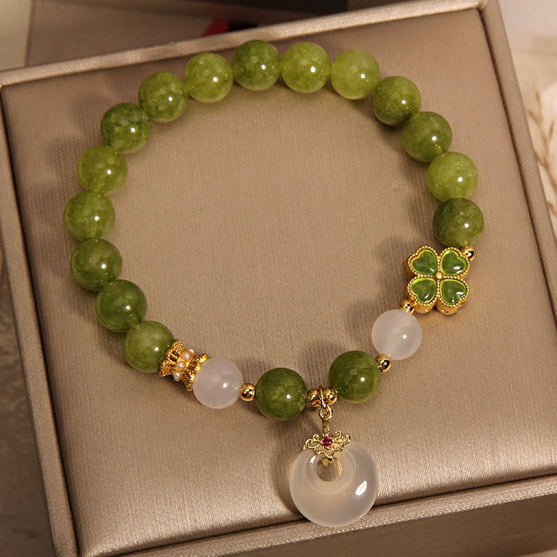8mm Green Tourmaline Peace Buckle Spiritual Bracelet