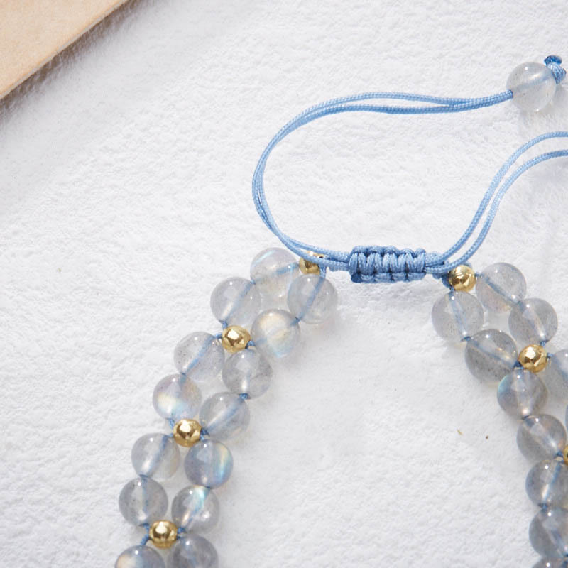 6mm Moonstone Butterfly Bamboo Healing Bracelet