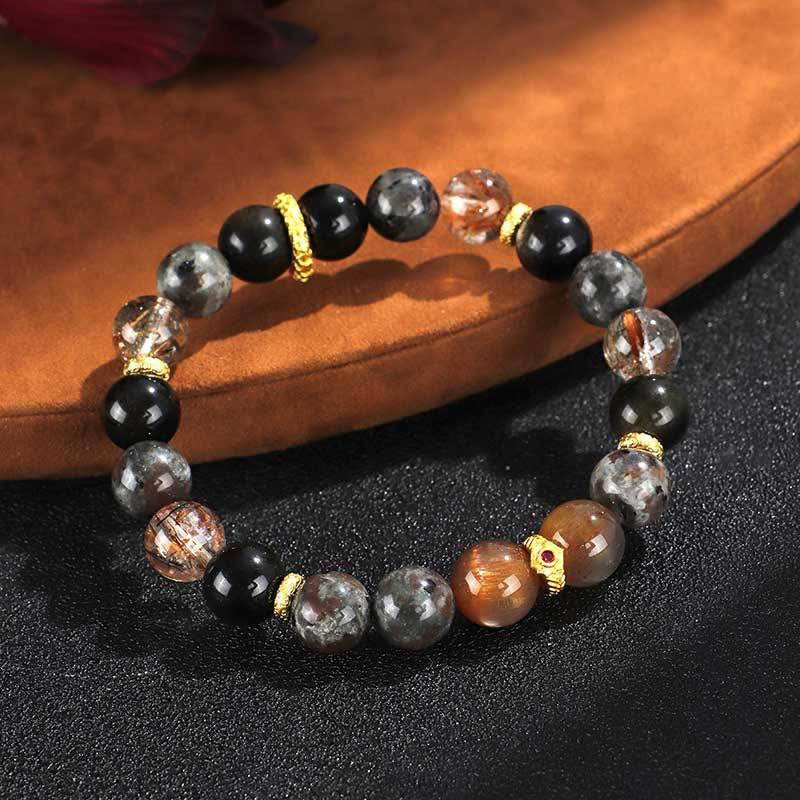 Sun Stone Lava Rock 8mm Positive Spiritual Bracelet