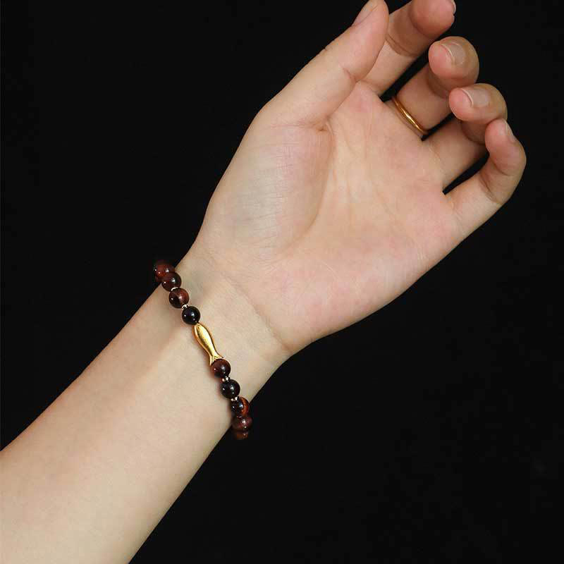 Tiger Eye Koi Fish Courage Bracelet for Resilience & Strength