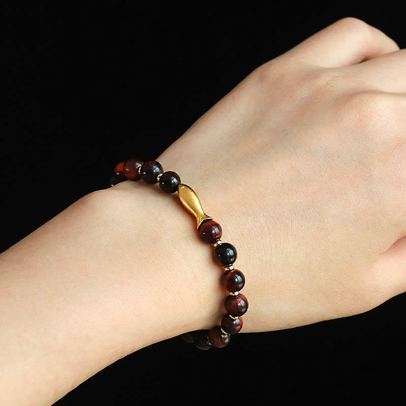 Tiger Eye Koi Fish Courage Bracelet for Resilience & Strength