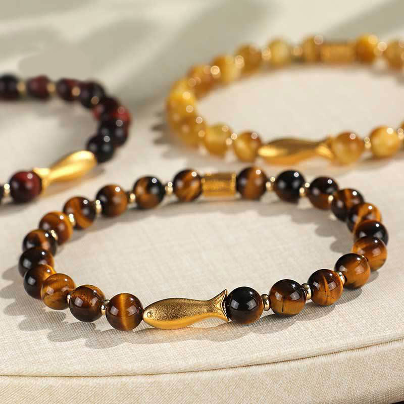 Tiger Eye Koi Fish Courage Bracelet for Resilience & Strength