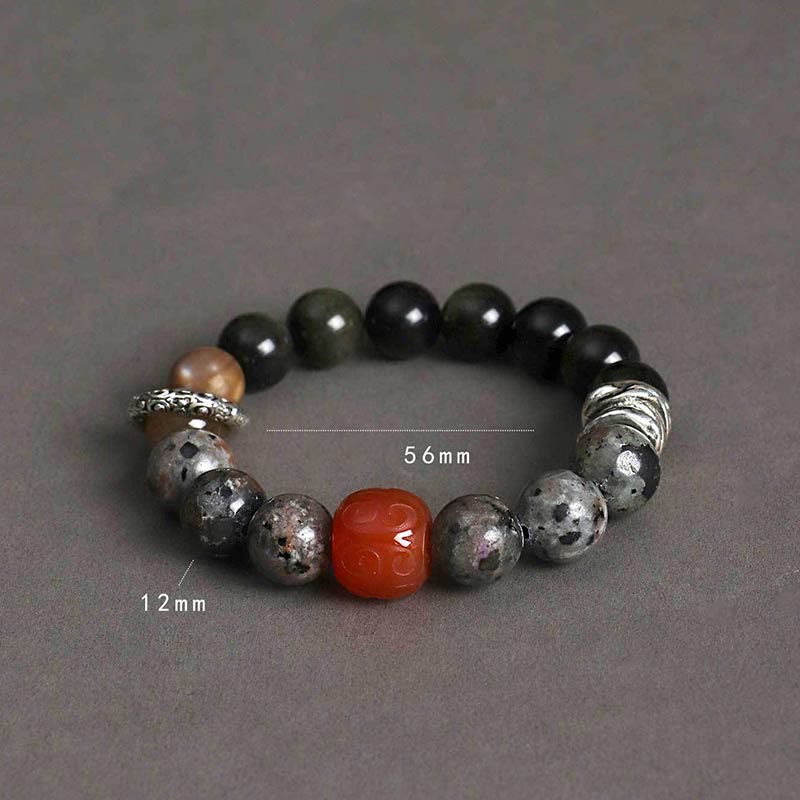 Gold Sheen Obsidian Protection Bracelet 12mm Beads