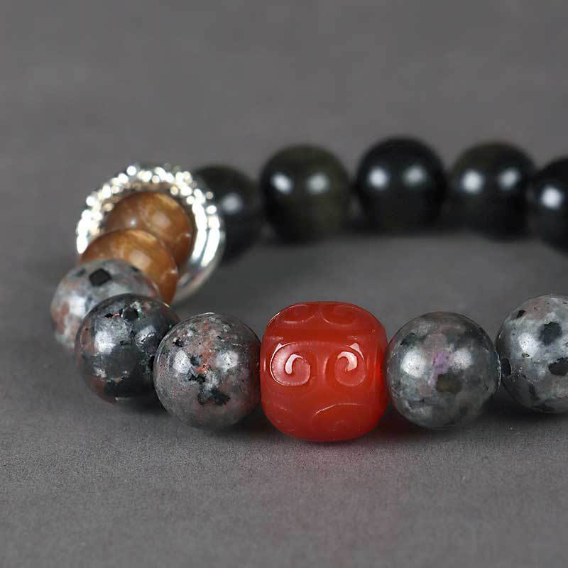 Gold Sheen Obsidian Protection Bracelet 12mm Beads