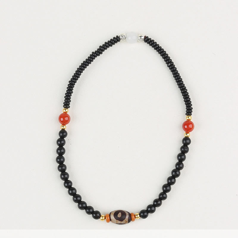 8mm Ebony Sandalwood Dzi Bead Balance and Calm Bracelet