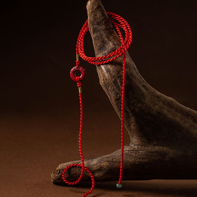 Adjustable Cinnabar Red String Belly Chain for Peace & Blessings