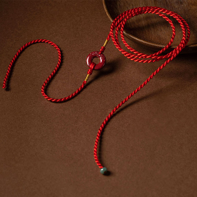 Adjustable Cinnabar Red String Belly Chain for Peace & Blessings