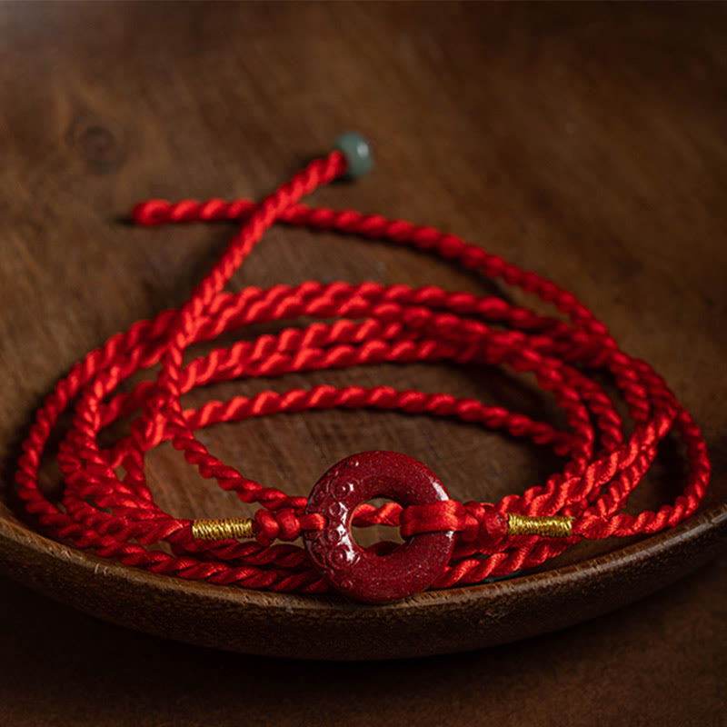 Adjustable Cinnabar Red String Belly Chain for Peace & Blessings