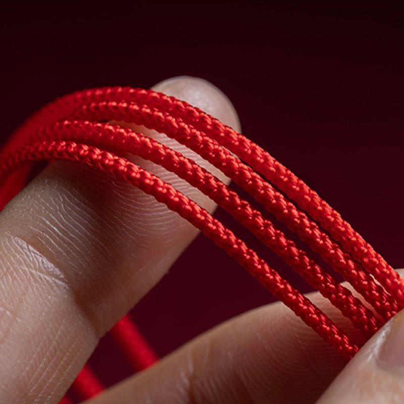 Natural Cinnabar Red String Belly Chain with Ruyi & Fu