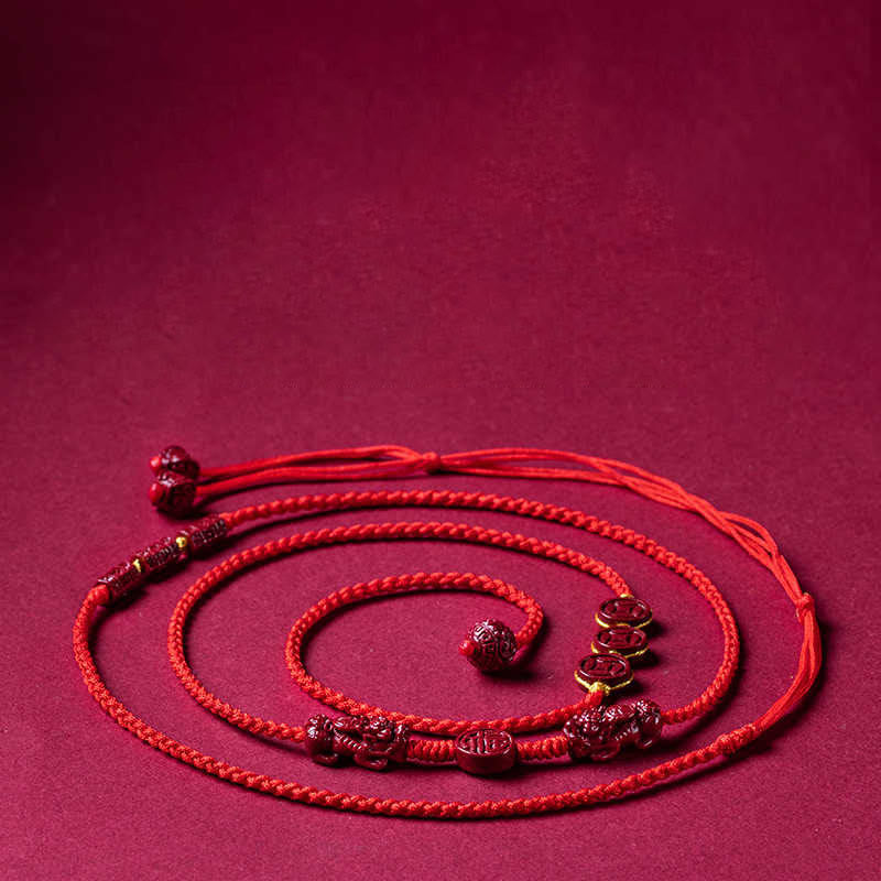 Cinnabar PiXiu Red String Belly Chain for Calm Blessing