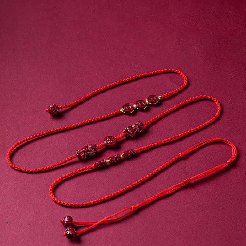 Cinnabar PiXiu Red String Belly Chain for Calm Blessing