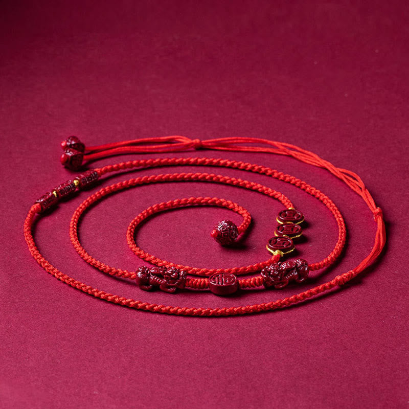 Cinnabar PiXiu Red String Belly Chain for Calm Blessing