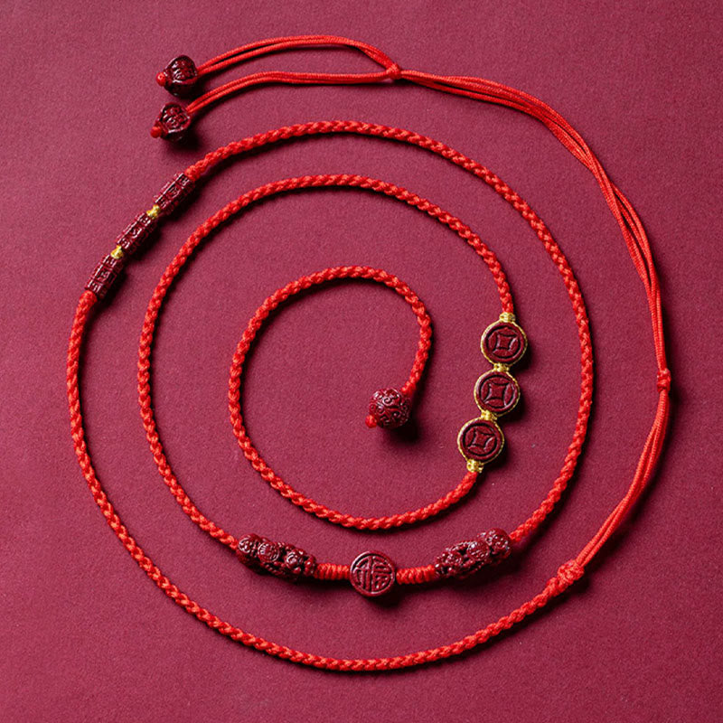 Cinnabar PiXiu Red String Belly Chain for Calm Blessing