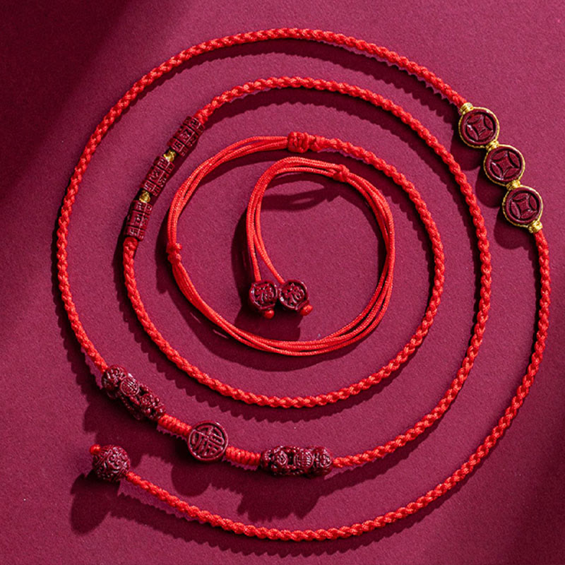 Cinnabar PiXiu Red String Belly Chain for Calm Blessing
