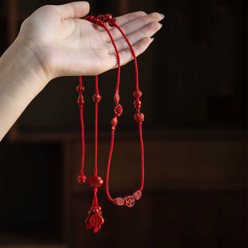 Cinnabar Red String Belly Chain for Calm & Blessings