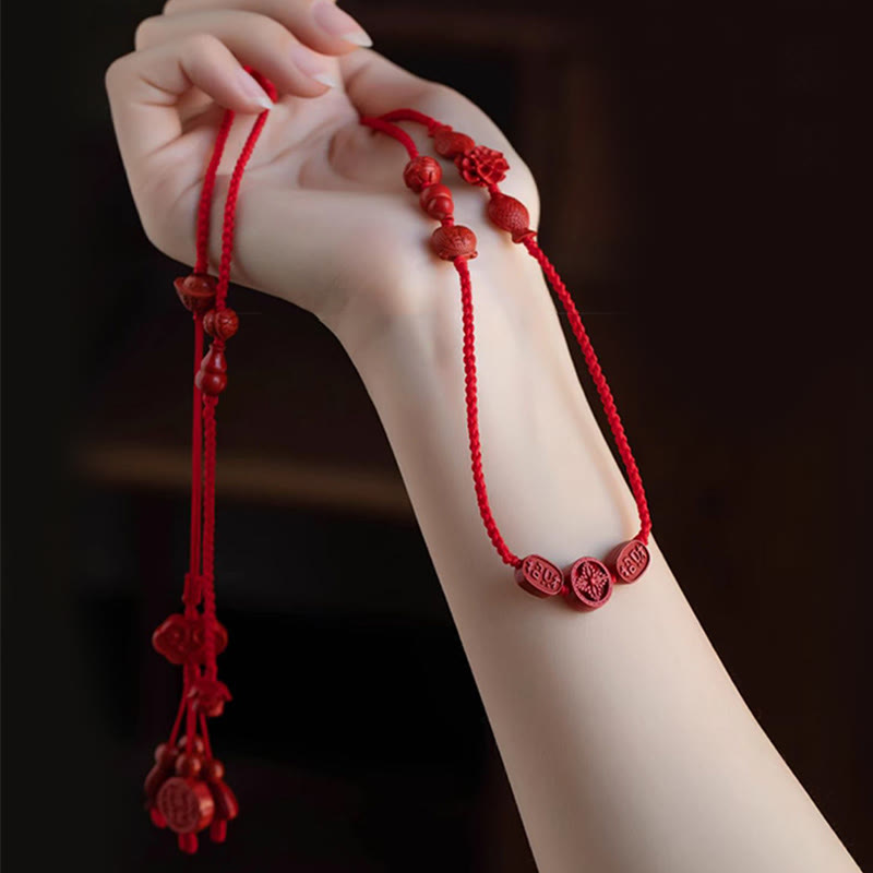 Cinnabar Red String Belly Chain for Calm & Blessings