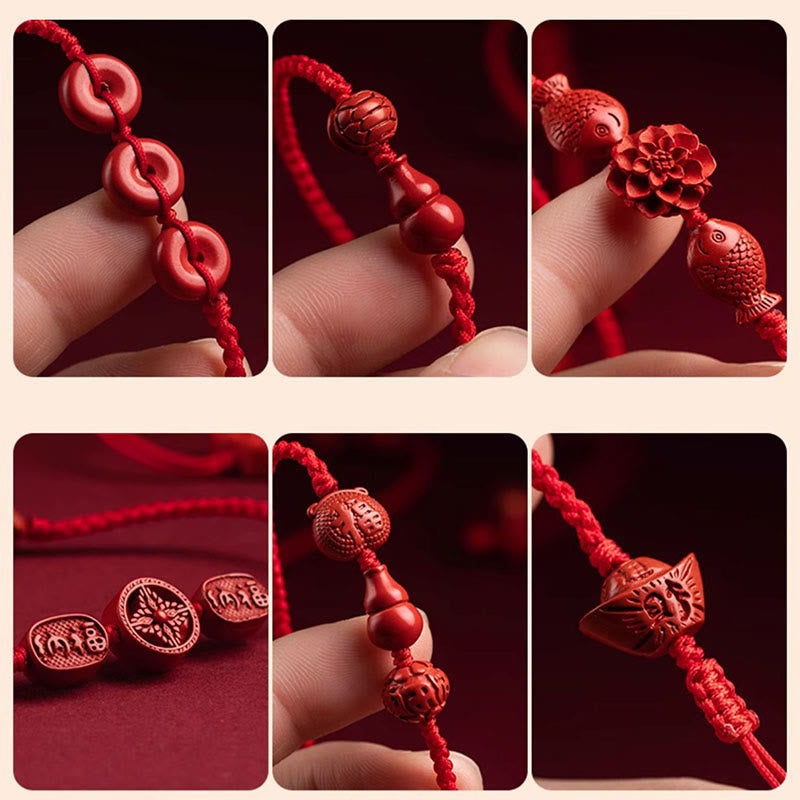 Cinnabar Red String Belly Chain for Calm & Blessings
