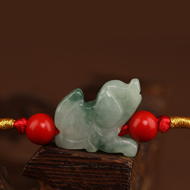 Jade Peace Buckle Red String Belly Chain for Spiritual Protection