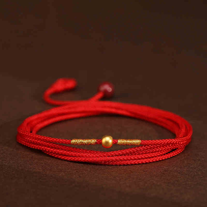 999 Solid Gold Red String Belly Chain | Spiritual Jewelry for Protection