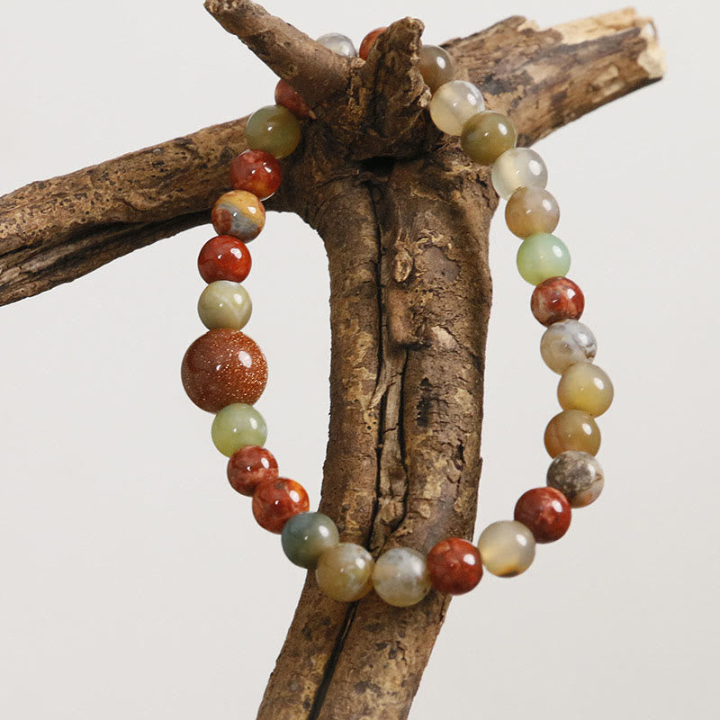 Red Agate & Shoushan Stone Calm Blessing Bracelet Unisex