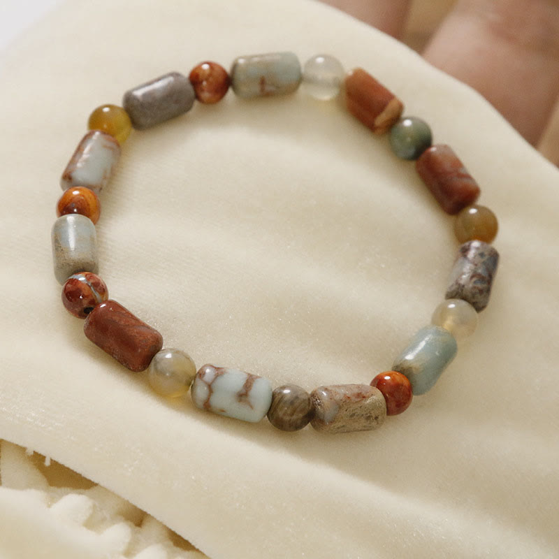 Red Agate & Shoushan Stone Calm Blessing Bracelet Unisex