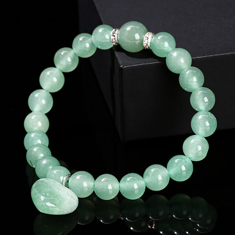 Green Aventurine Love Heart Balance Bracelet 8mm Beads