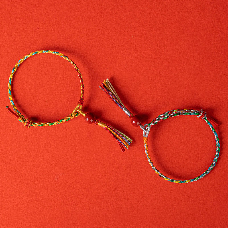 Colorful String Cinnabar Concentration Unisex Bracelet
