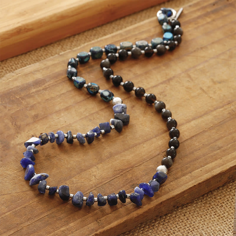 Emperor Stone Obsidian Bracelet Triple Wrap for Balance