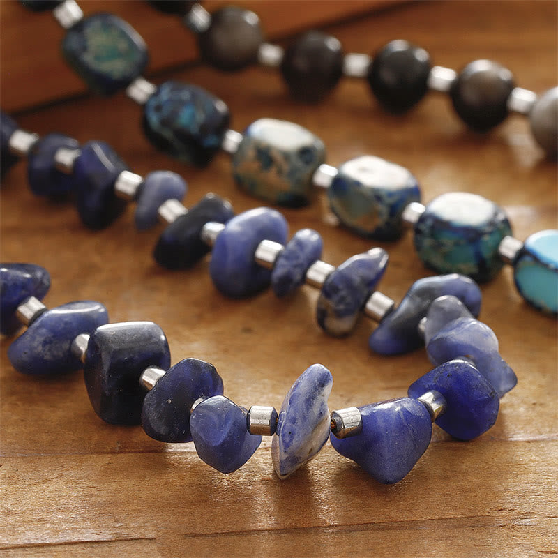 Emperor Stone Obsidian Bracelet Triple Wrap for Balance