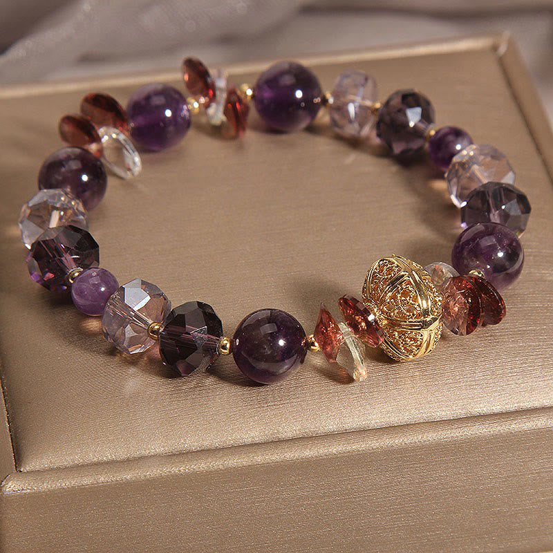 Amethyst Red Crystal Inner Peace Bracelet 14-16cm Wrist