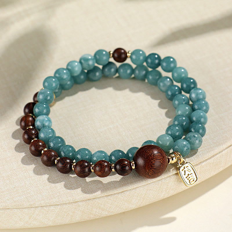 Blue Chalcedony Sandalwood Emotional Balance 6mm Bracelet
