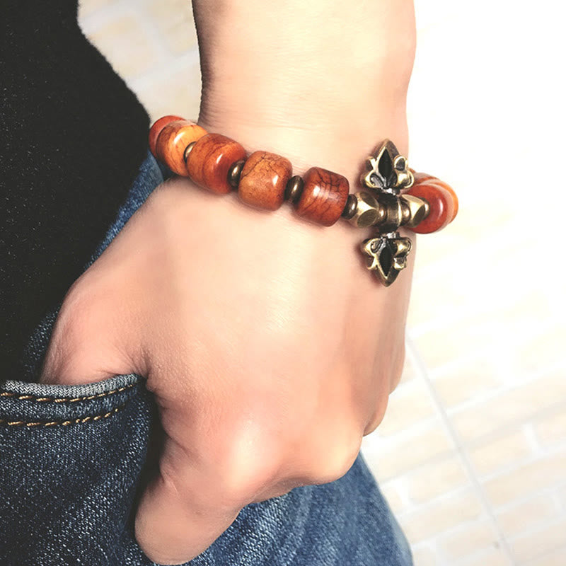 12mm Yak Bone Copper Resilience Bracelet for Spiritual Balance