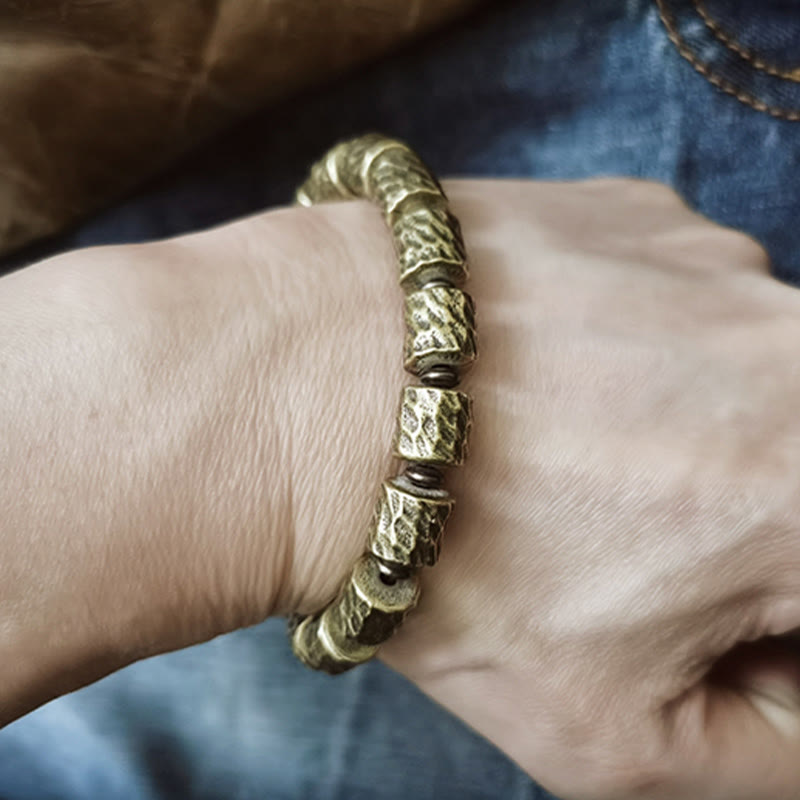 9mm Copper Meteorite Crater Pattern Spiritual Bracelet