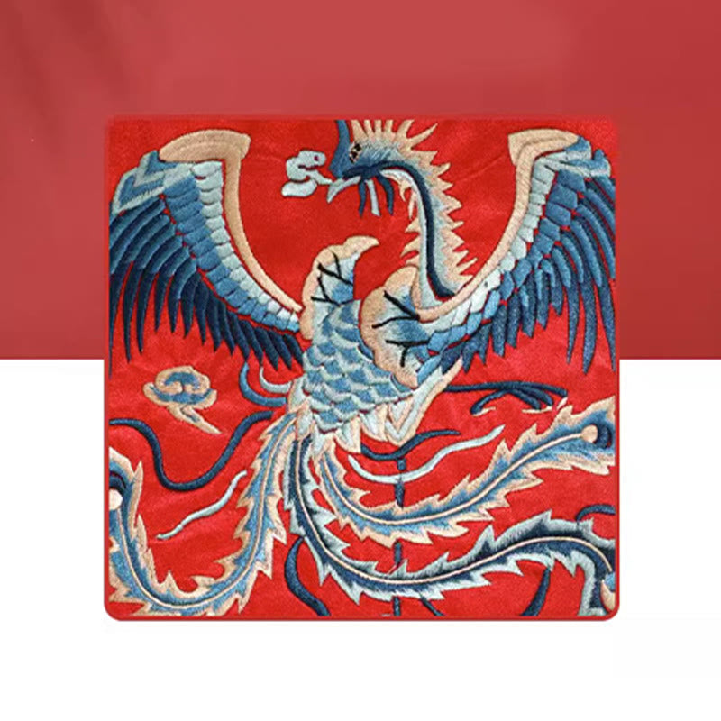Mythical Beast Embroidered Handbag | Phoenix Dragon Qilin 23cm