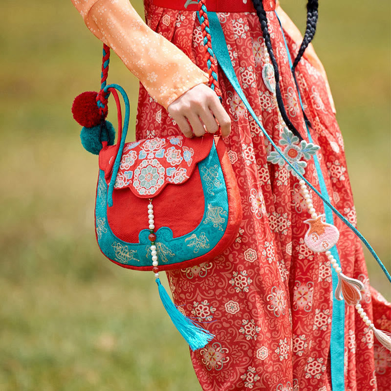 Ethnic Su Embroidery Crossbody Bag 20x21cm for Yoga